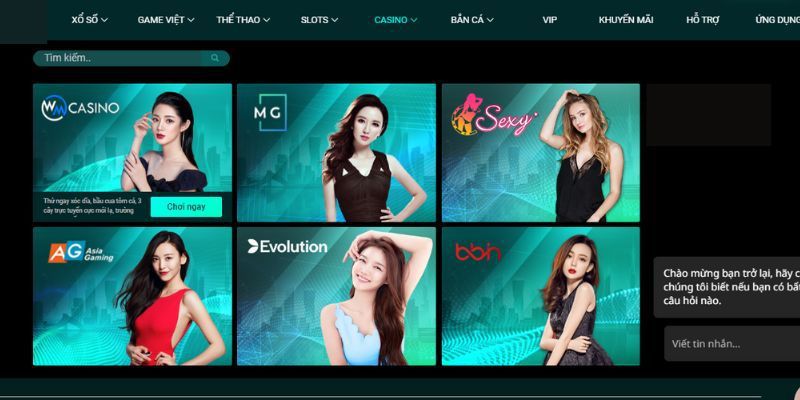 Các sảnh game casino 8Day được yêu thích